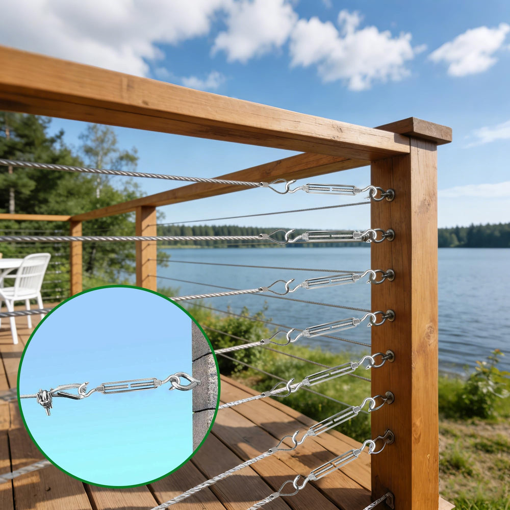 YOFIT 5 Inch Turnbuckle installed on patio string lights