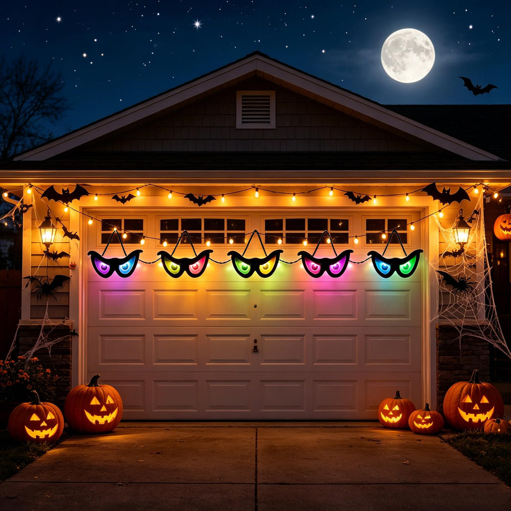 YOFIT Halloween LED Eye String Lights showing color changing feature
