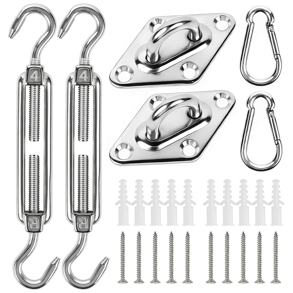 YOFIT Shade Sail Hardware Kit front view showing all components