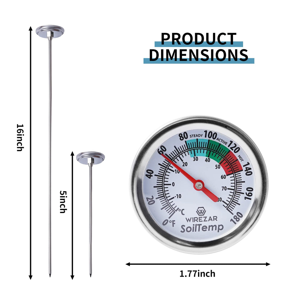 Yogyro compost thermometer with clear dial in outdoor conditions