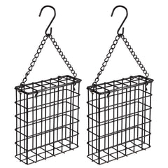 Yojanner 2Pcs Outdoor Suet Cage Bird Feeder, black, showing top view