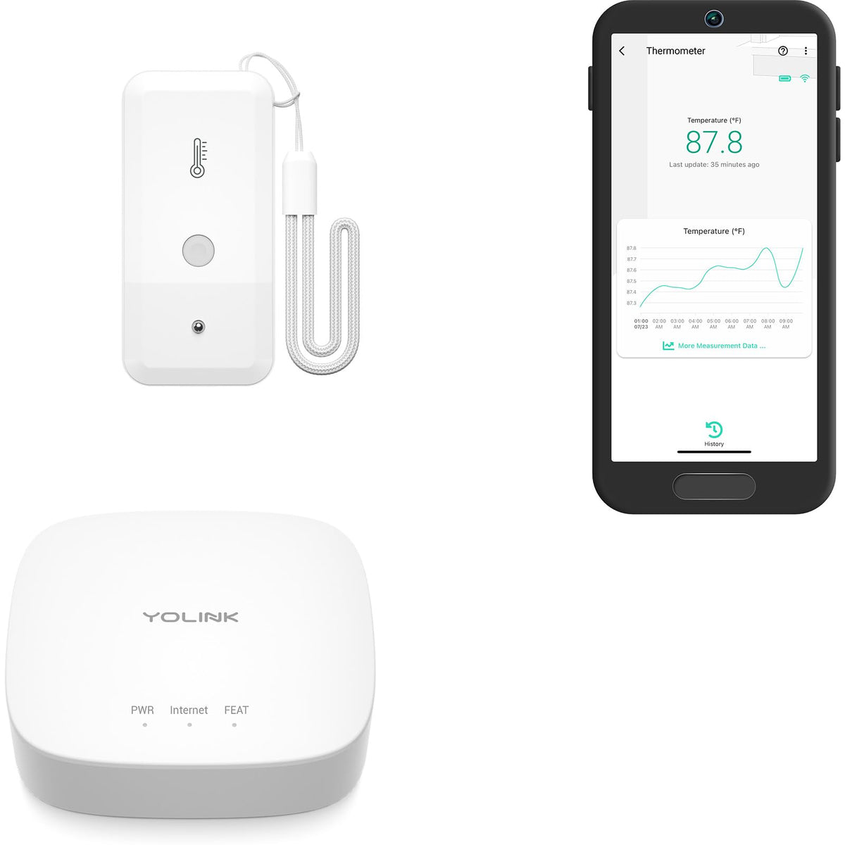 YoLink Freezer Temperature Sensor Kit, White Hub and Sensor
