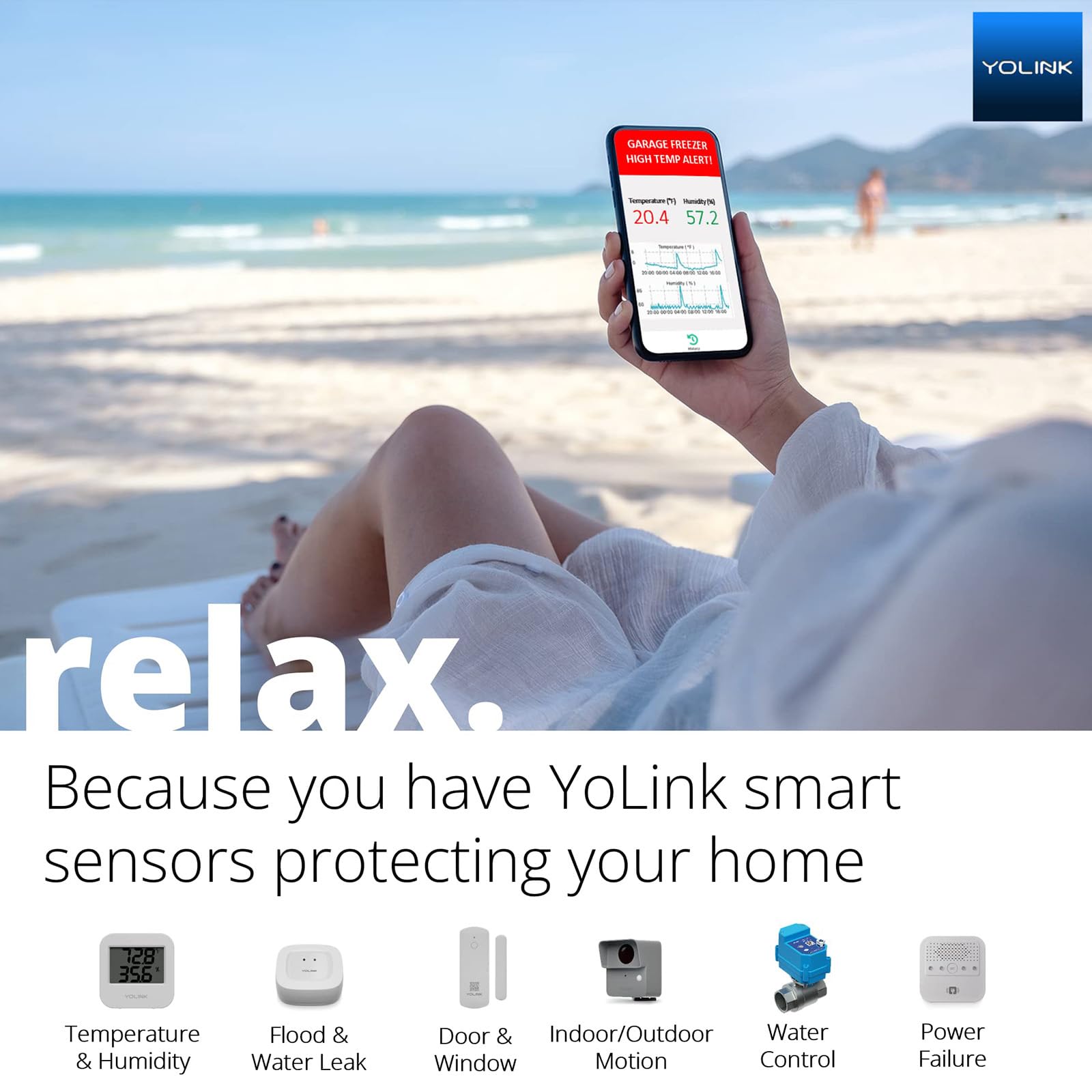 YoLink Indoor Sensor with included AAA batteries