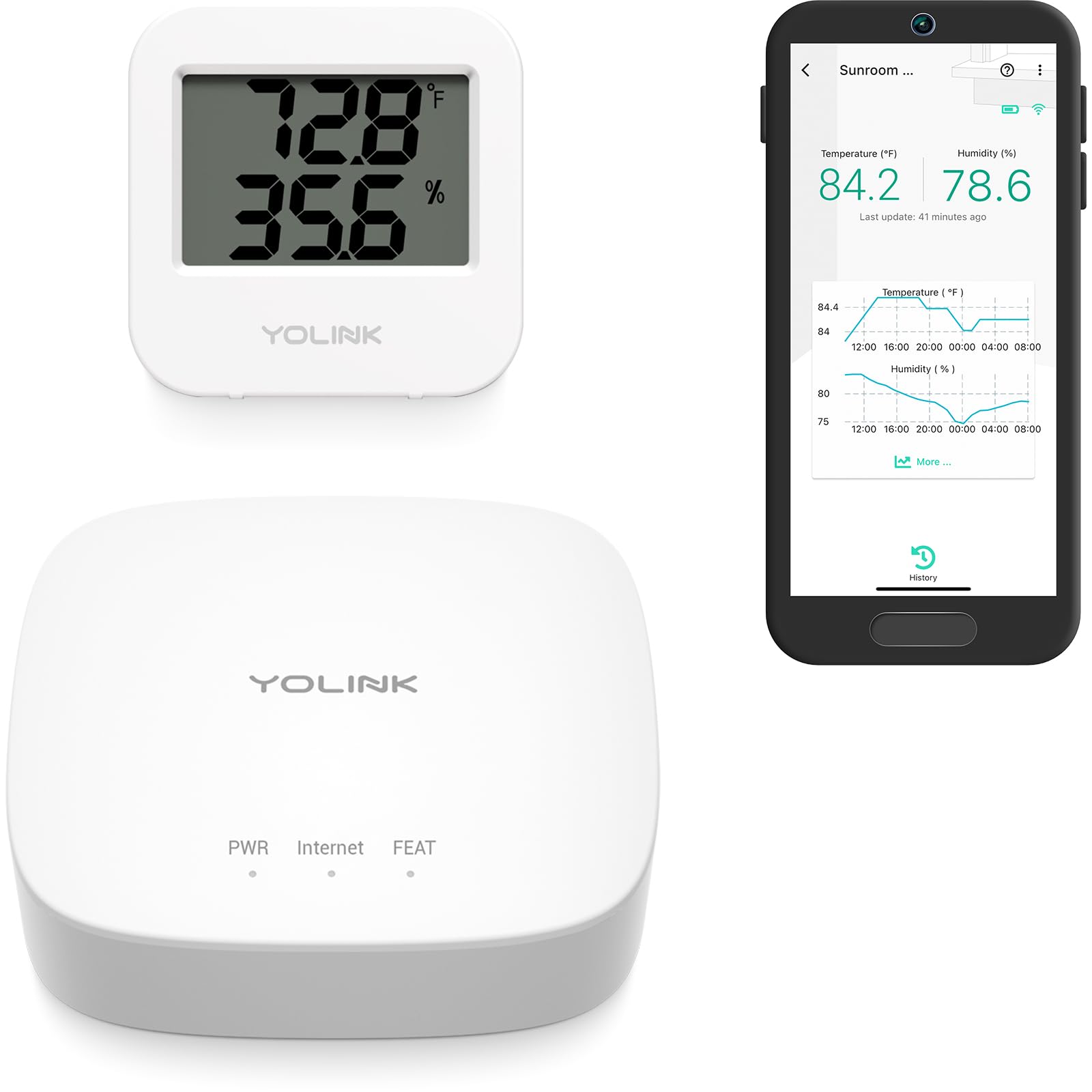 YoLink Indoor Temperature and Humidity Sensor Kit front view