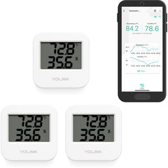 YoLink Indoor Temperature & Humidity Sensor front view, white