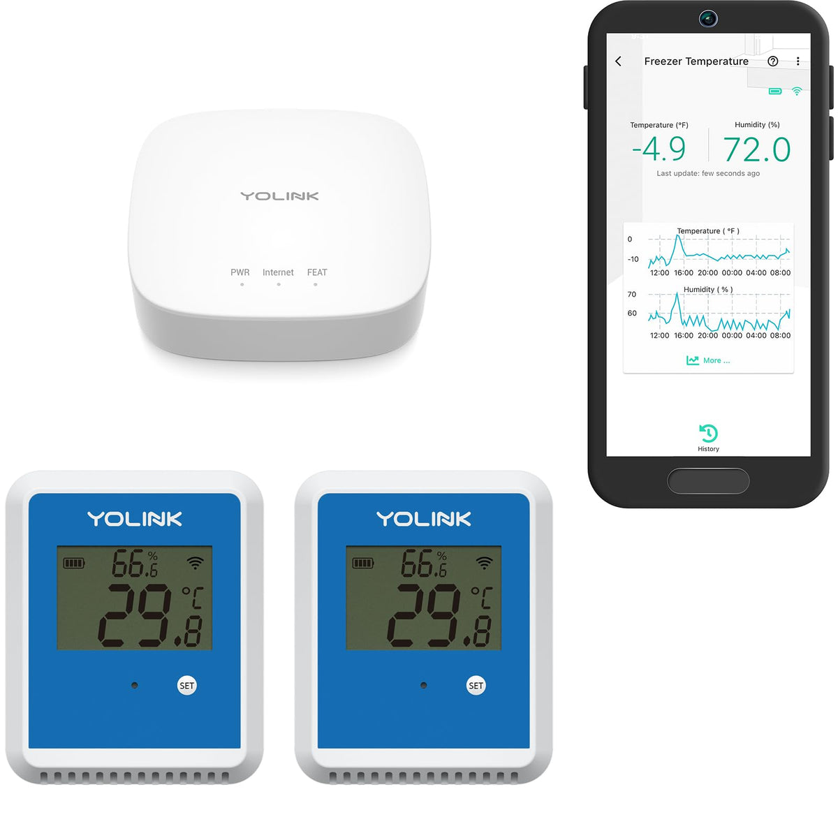 YoLink Temperature Humidity Data Logger X3 front view
