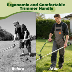 Yomoho weed eater handle extension showing adjustable angle