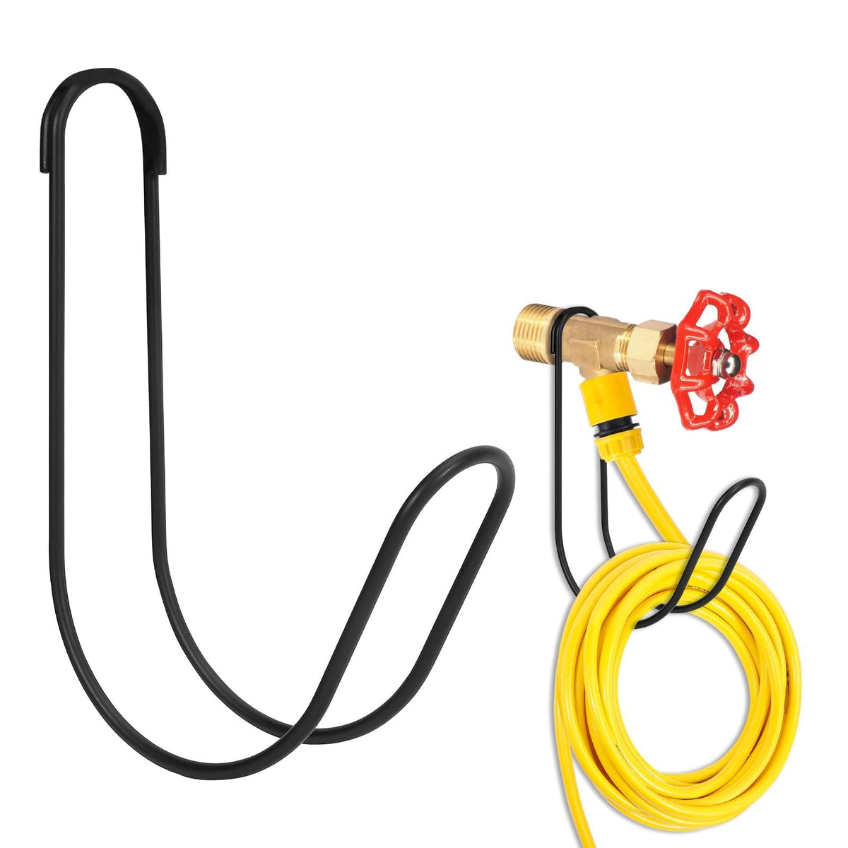 Yoniccal Garden Hose Storage Hook in Matt Black