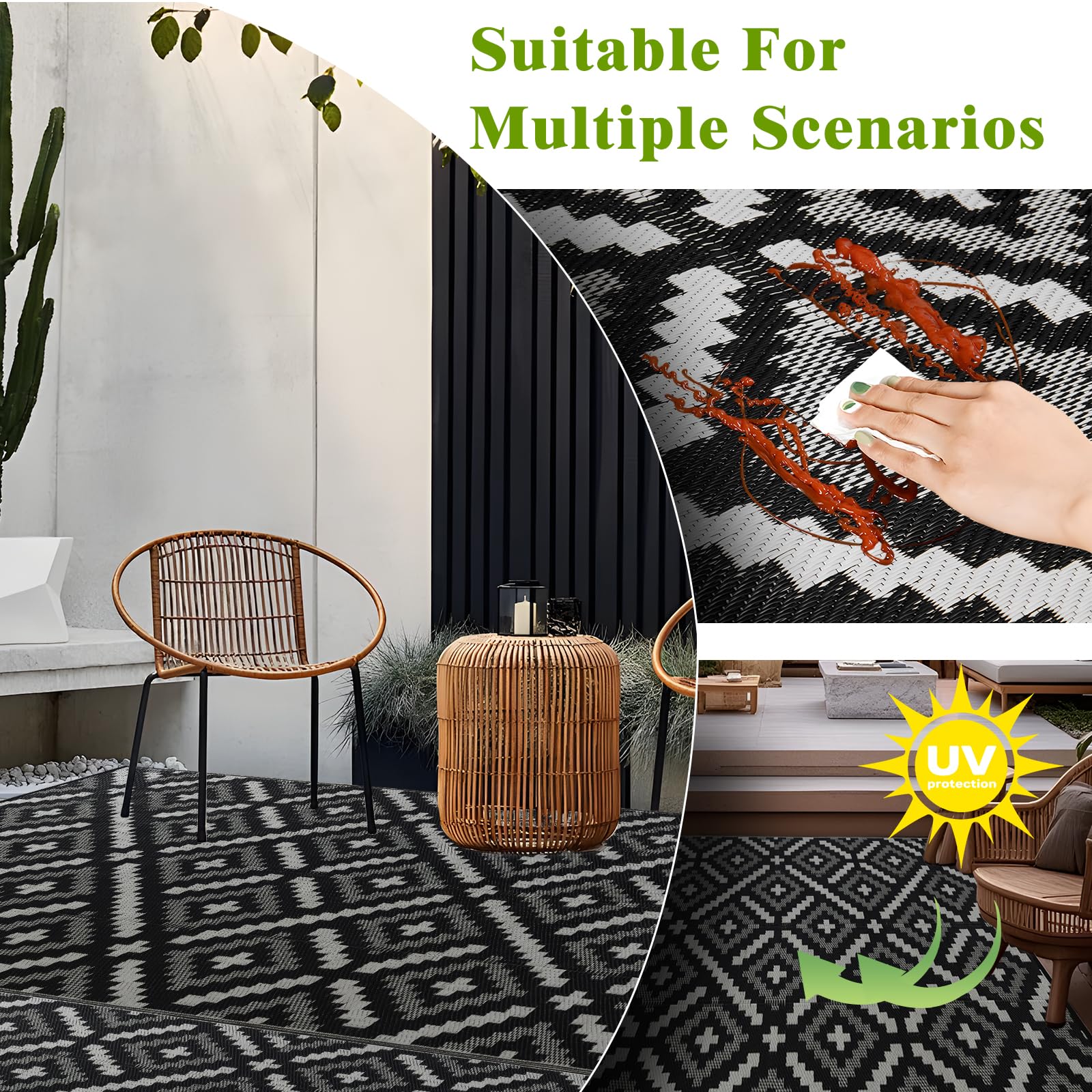YONILE outdoor rug used at a beach picnic