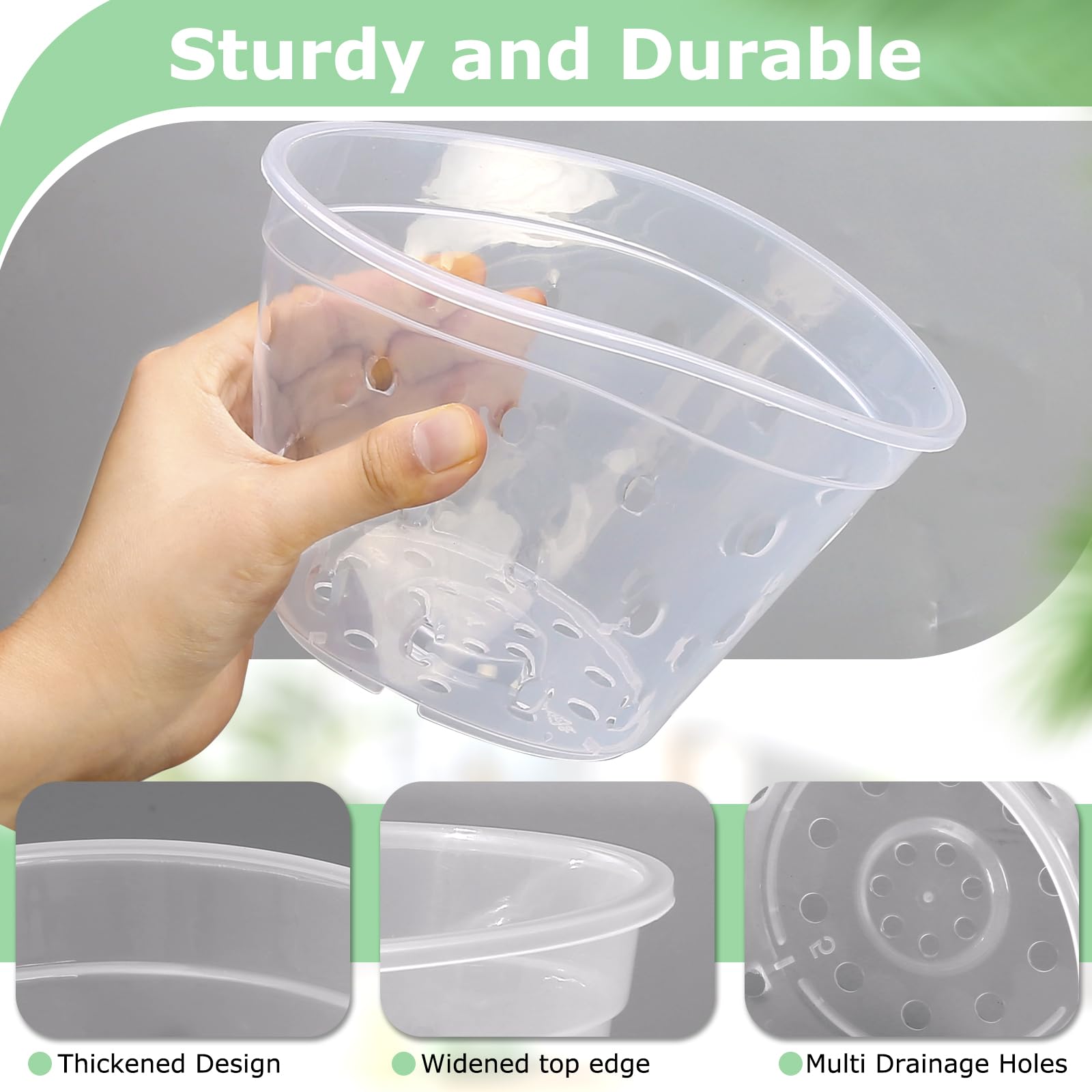 YOPIKUU orchid pot set showing multiple 3-inch pots