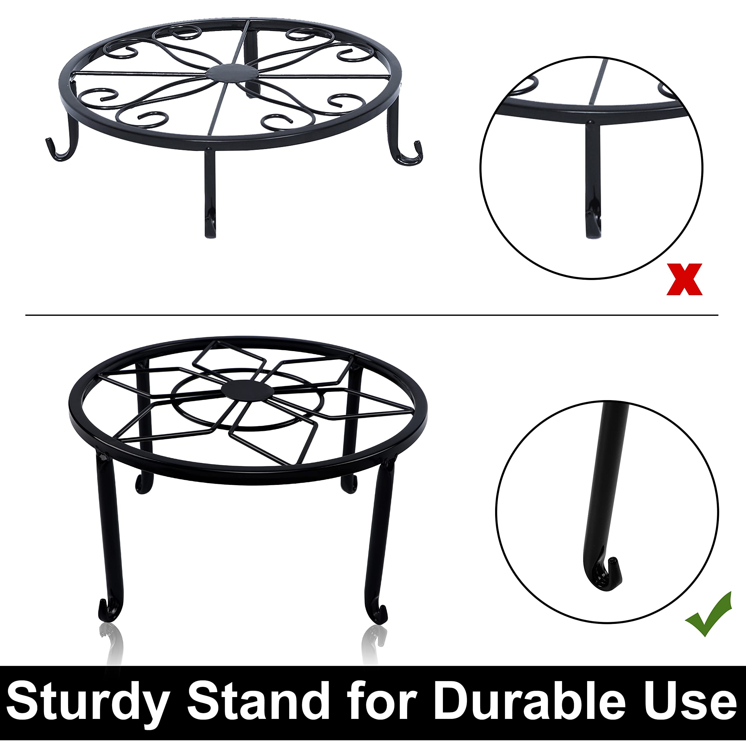 yosager Metal Plant Stand in garden setting