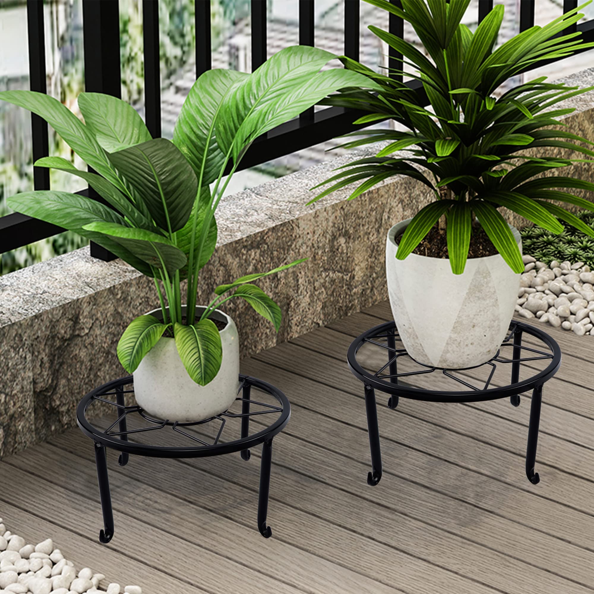 yosager Metal Plant Stand with potted plant