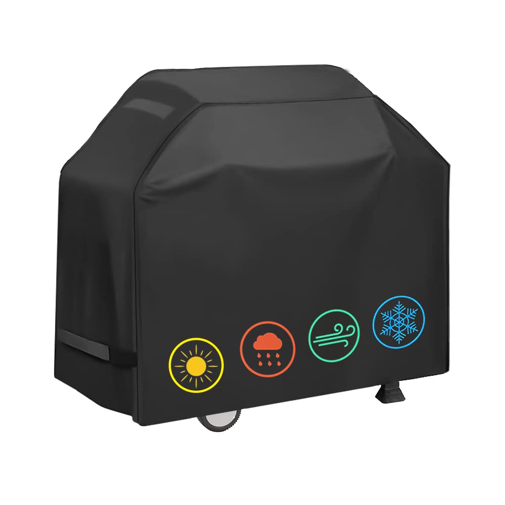 YOTOM 58 Inch Grill Cover front view, black oxford cloth