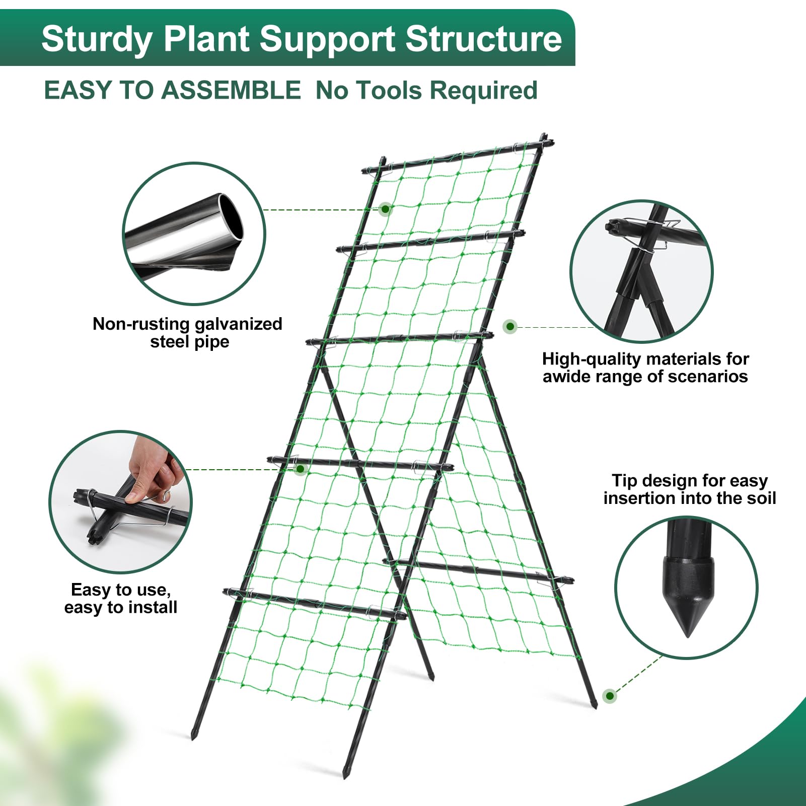 yotoworth Cucumber Trellis details of the steel tubing