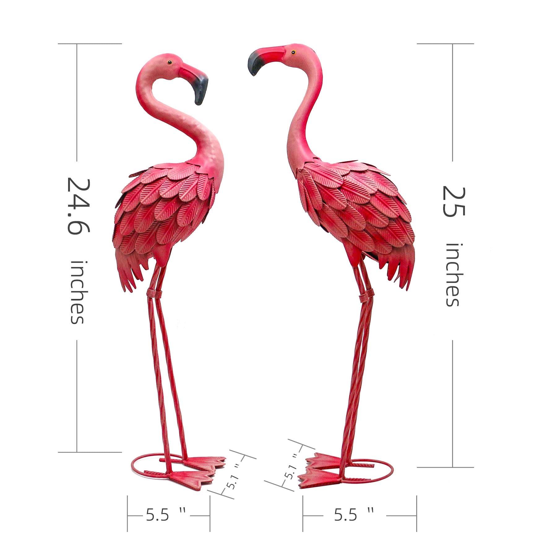 YOUKI Flamingo Statue side view with vibrant colours