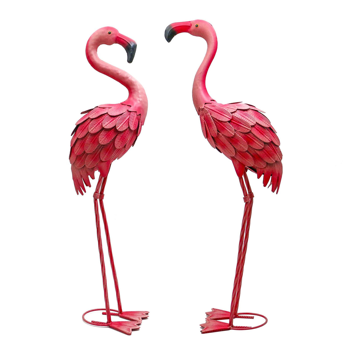 YOUKI Pink Flamingo Yard Art Statue front view