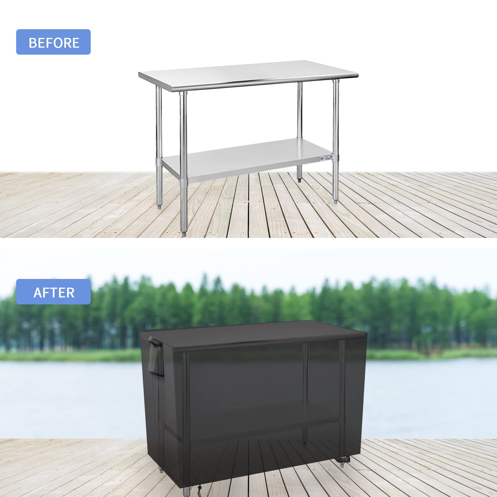 Youlvy cover on a metal BBQ cart table