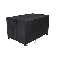 Youlvy fire pit cover front view, black Oxford fabric