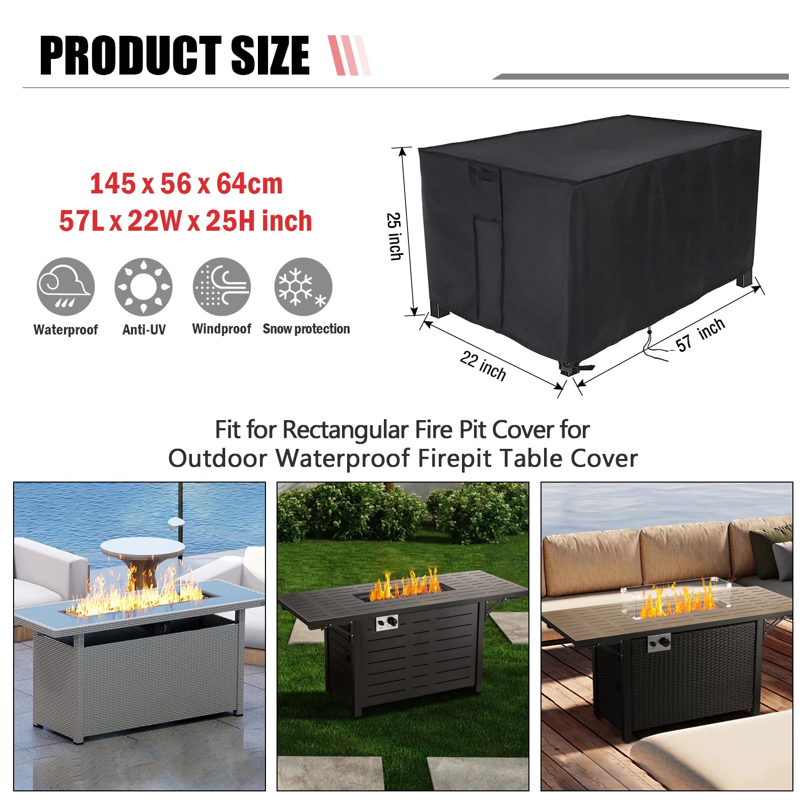 Youlvy fire pit cover with air vents for moisture control