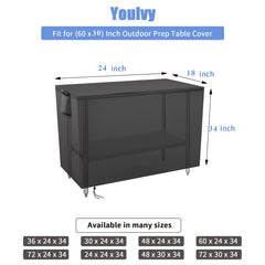 Youlvy Outdoor Prep Table Cover air vent detail