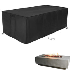 Youlvy Rectangular Fire Pit Cover black model front view