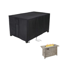 Youlvy Rectangular Fire Pit Cover front view, black, 42 x 20 x 25 inches