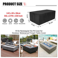 Youlvy Rectangular Fire Pit Cover on a fire pit table