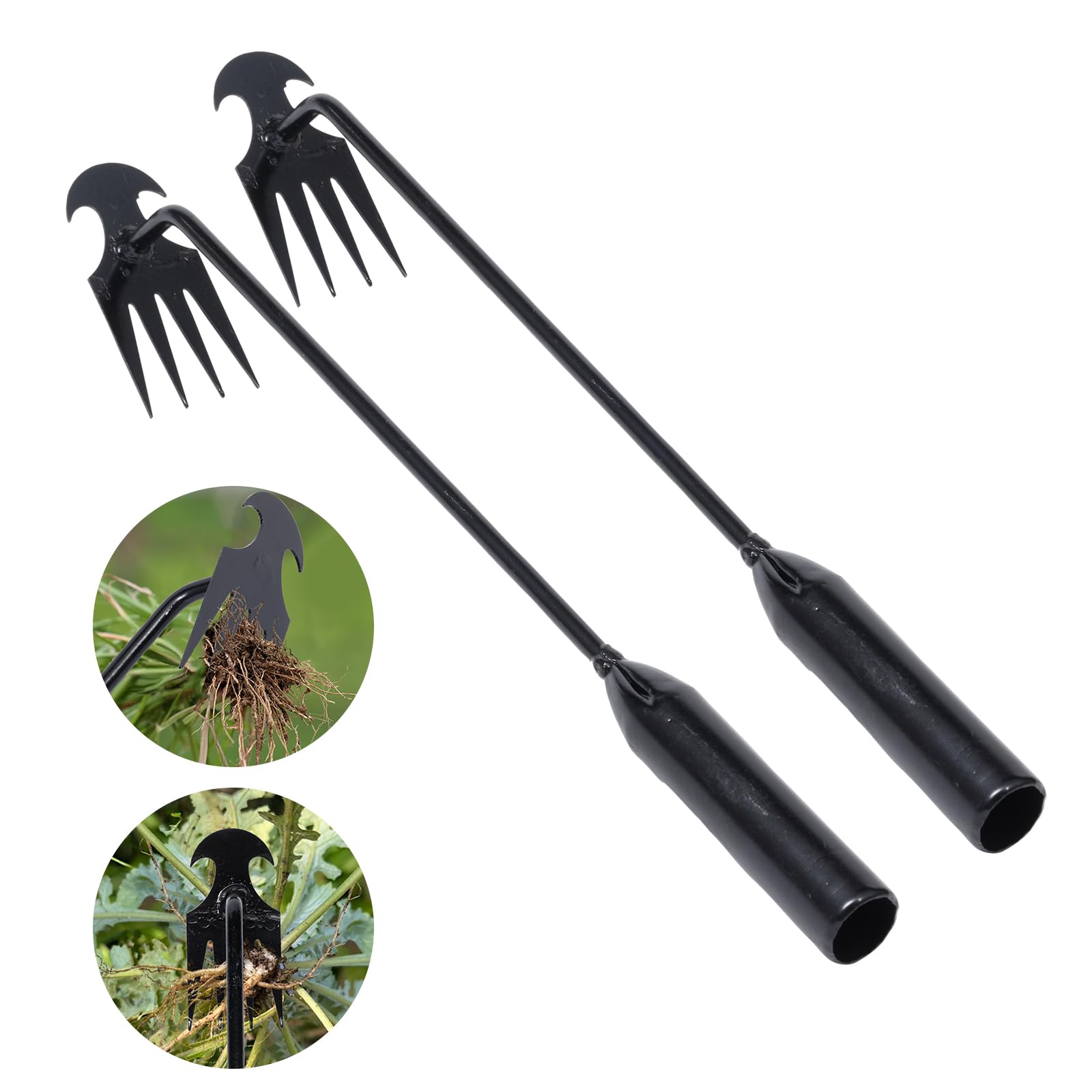 Young4us Garden Weed Puller Tool 4-Tine front view