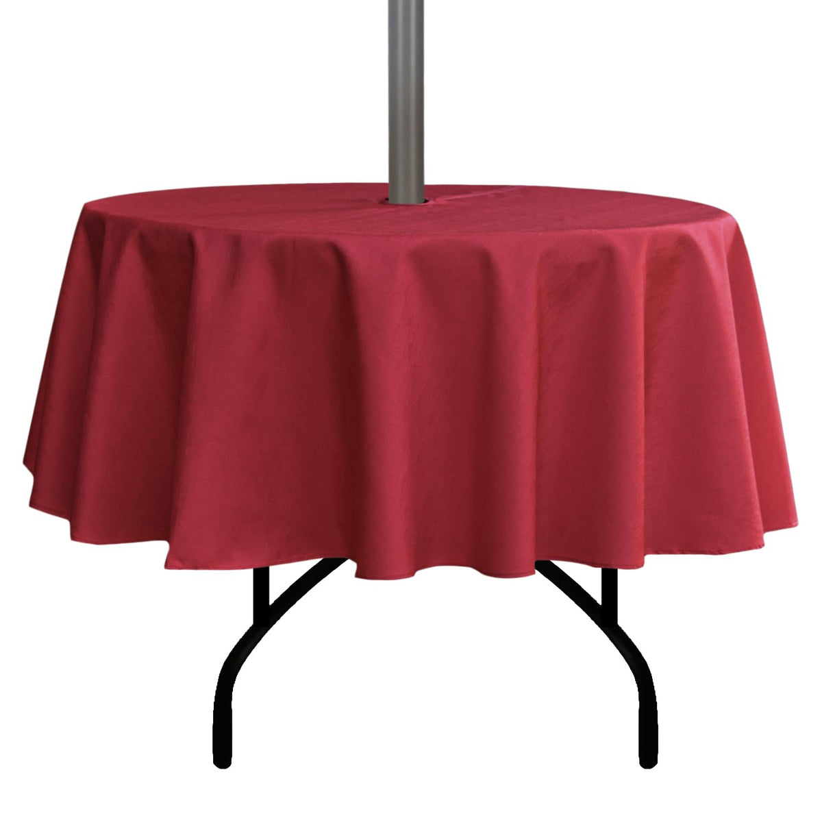 youngseahome 70-inch round red outdoor tablecloth front view