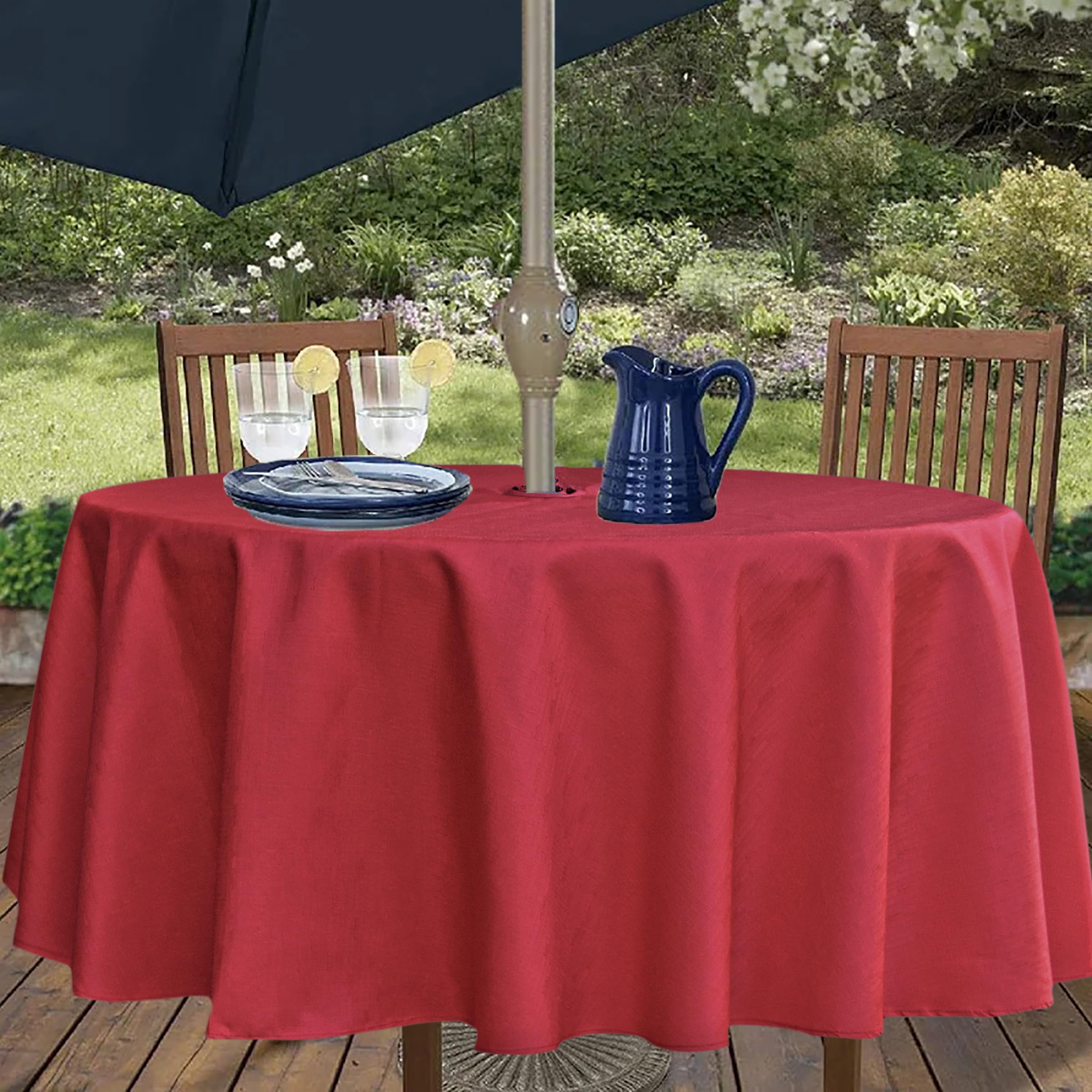 youngseahome outdoor tablecloth on patio table