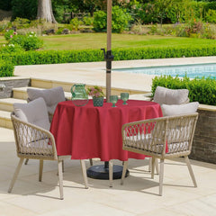 youngseahome tablecloth showing zipper for umbrella hole