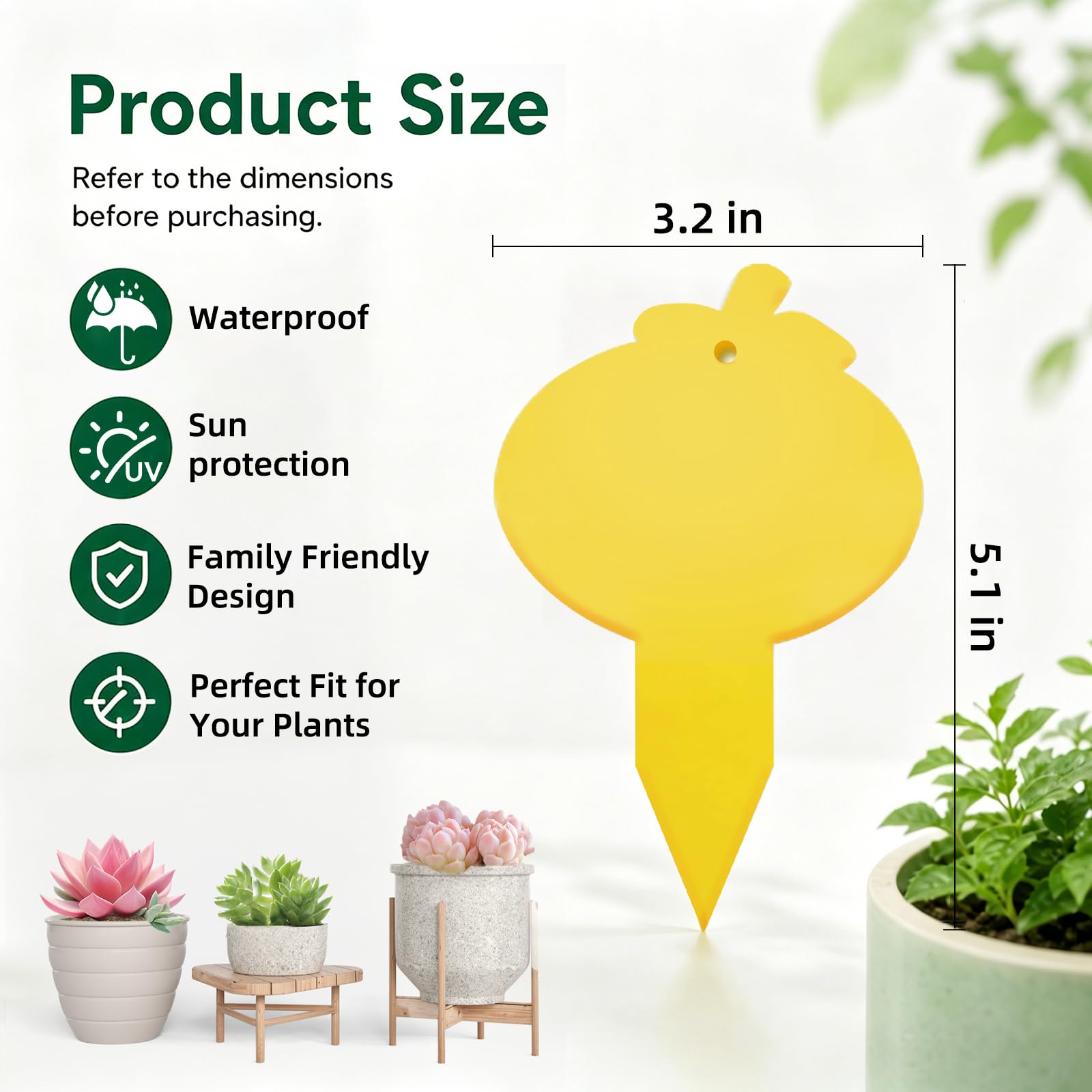 YourDaDa Yellow Sticky Trap in use in a plant pot
