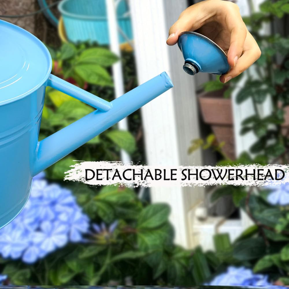 yourjoy Metal Watering Can 1 Gallon Blue decorative use