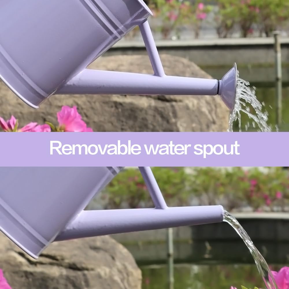 yourjoy Metal Watering Can 1 Gallon purple decorative use