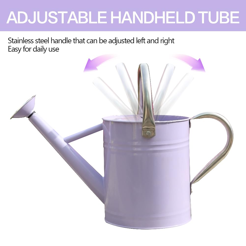 yourjoy Metal Watering Can 1 Gallon purple stainless steel handle