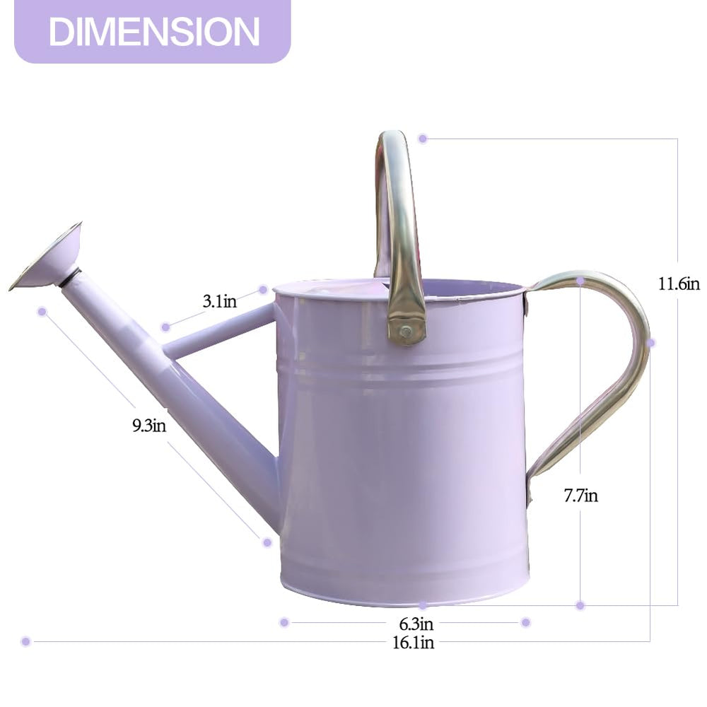 yourjoy Metal Watering Can 1 Gallon purple with flowers