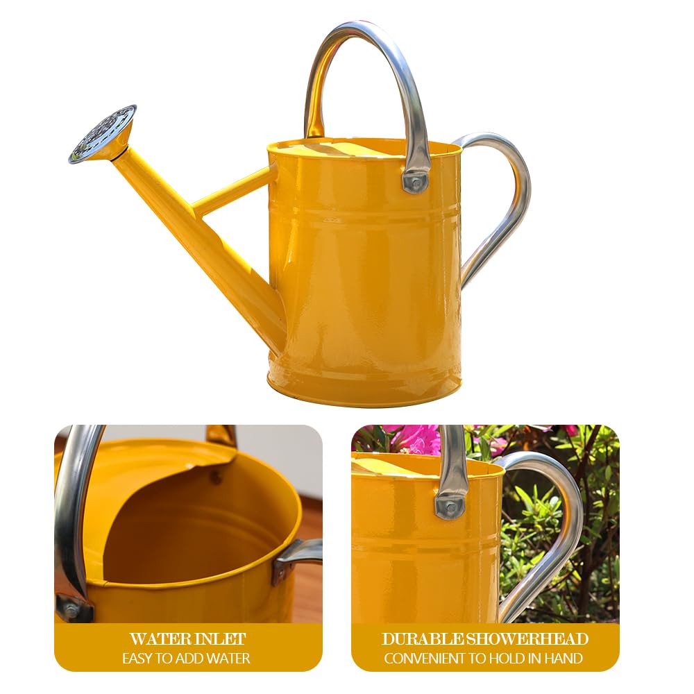 yourjoy Metal Watering Can from above showing capacity