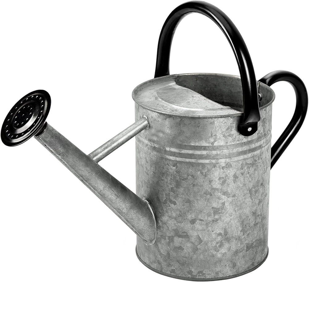 yourjoy Metal Watering Can front view in silver