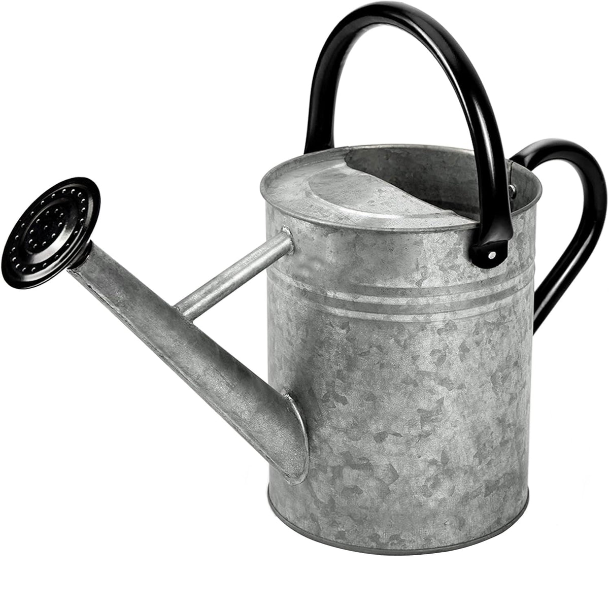 yourjoy Metal Watering Can front view in silver