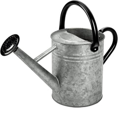 yourjoy Metal Watering Can front view in silver