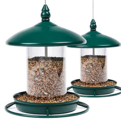 Youvip Bird Feeder pack of 2 in green, front view