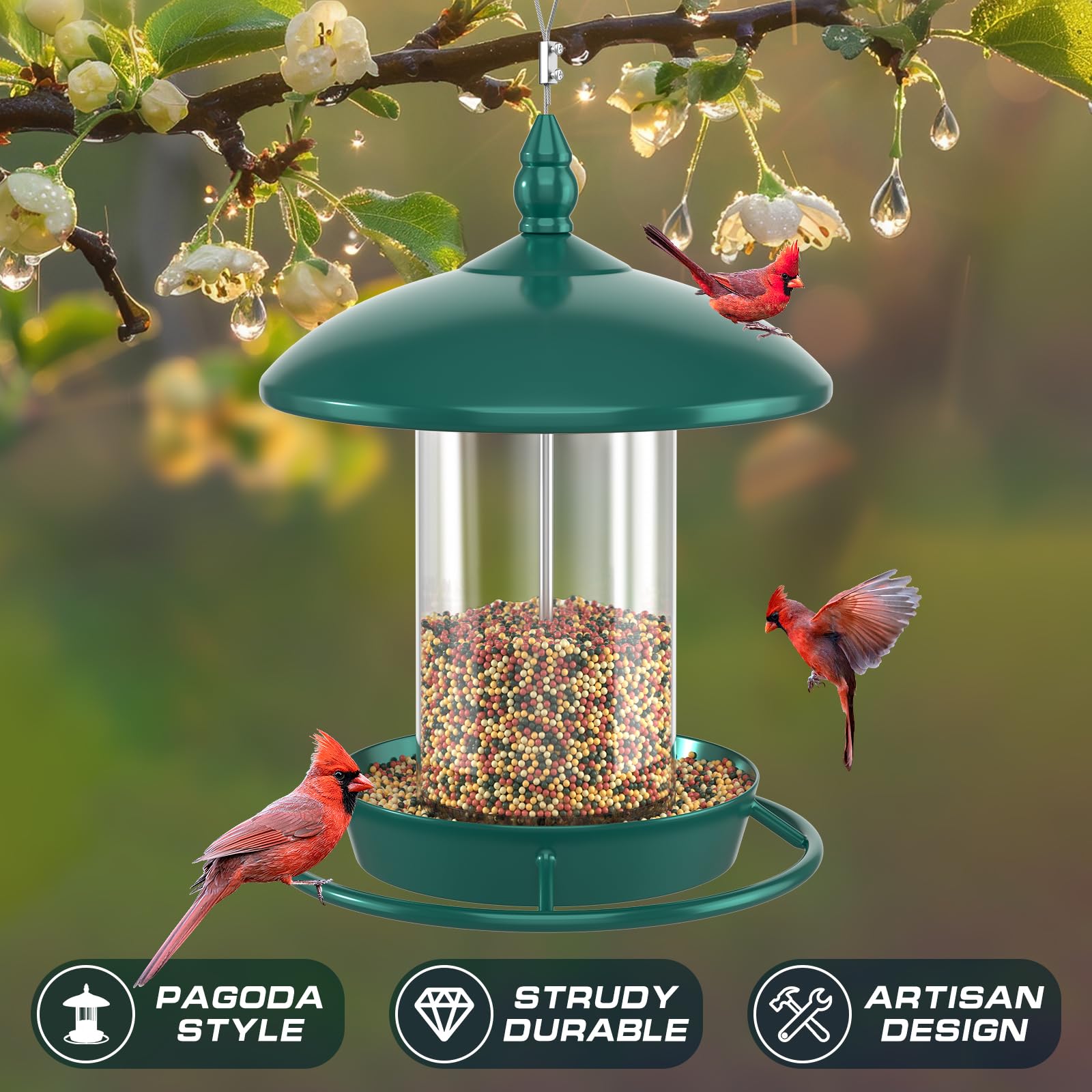 Youvip Bird Feeder pack of 2 in outdoor setting