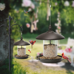 Youvip Metal Roof Bird Feeder bronze side view