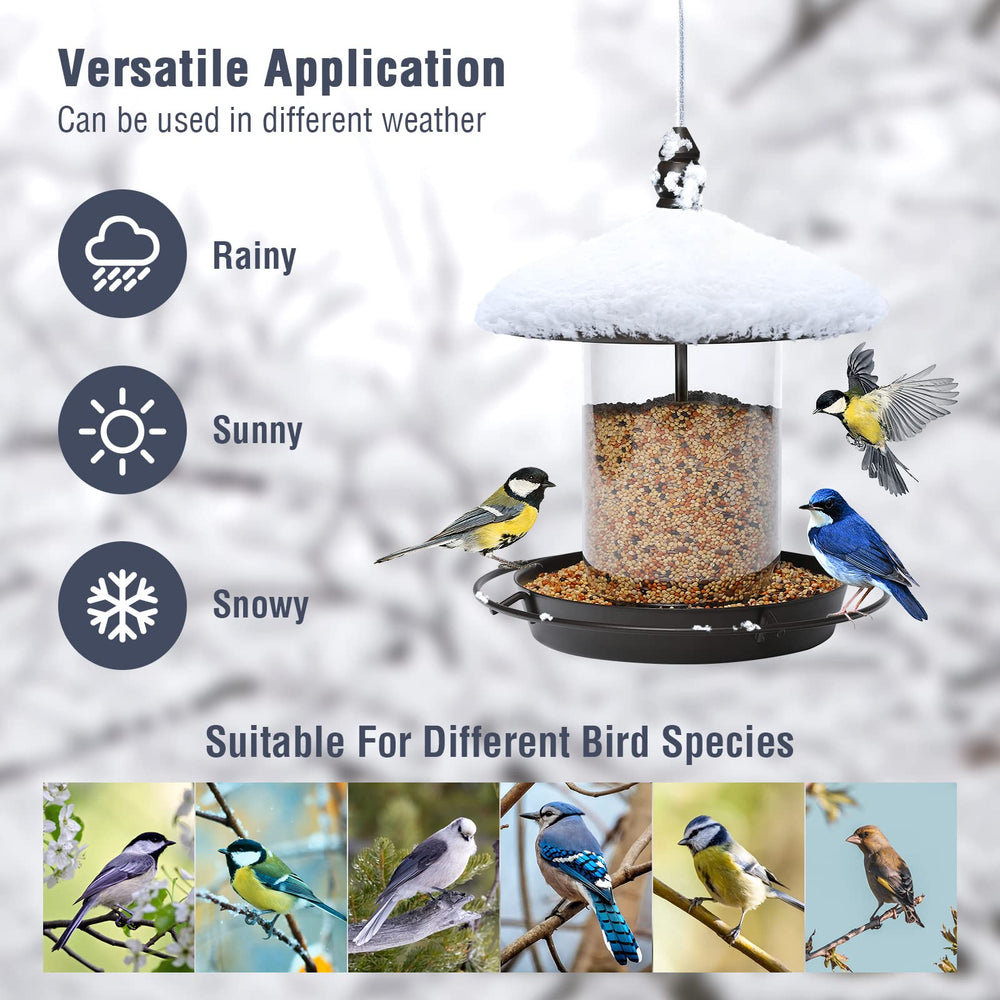 Youvip Metal Roof Bird Feeder bronze top view