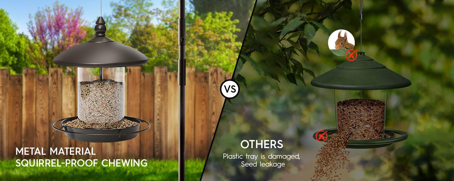 Youvip Metal Roof Bird Feeder bronze with hook