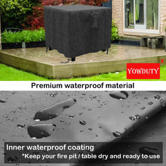 YOWDUTY fire pit cover with buckles and drawstring