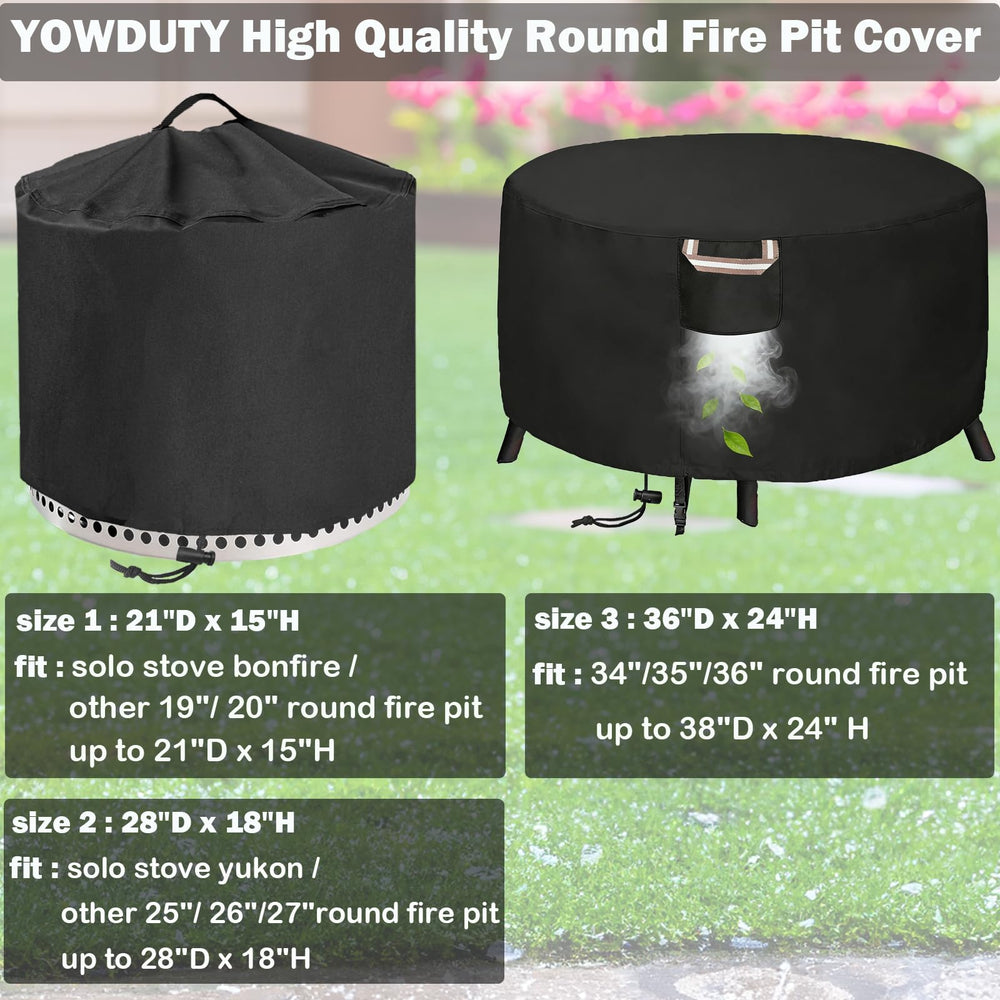 YOWDUTY Round Fire Pit Cover 28 inch packaging