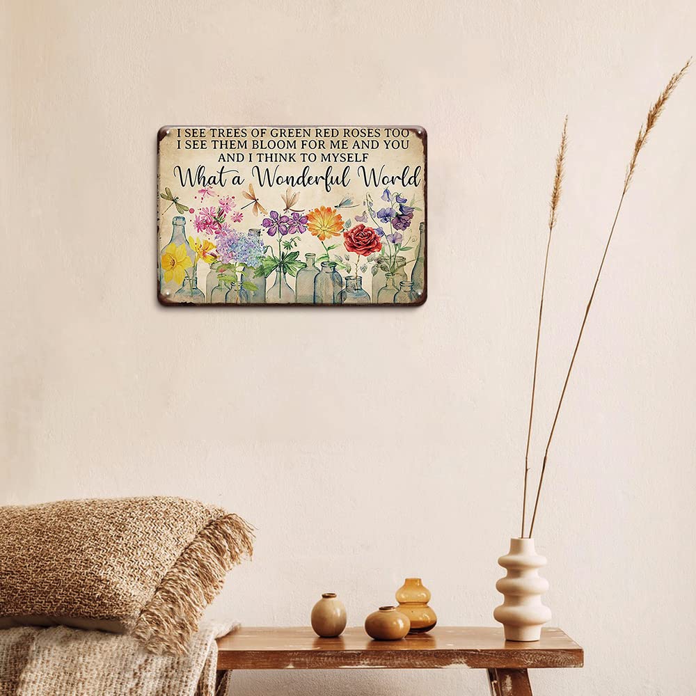 YOYI ART Dragonfly tin sign hung on a wall