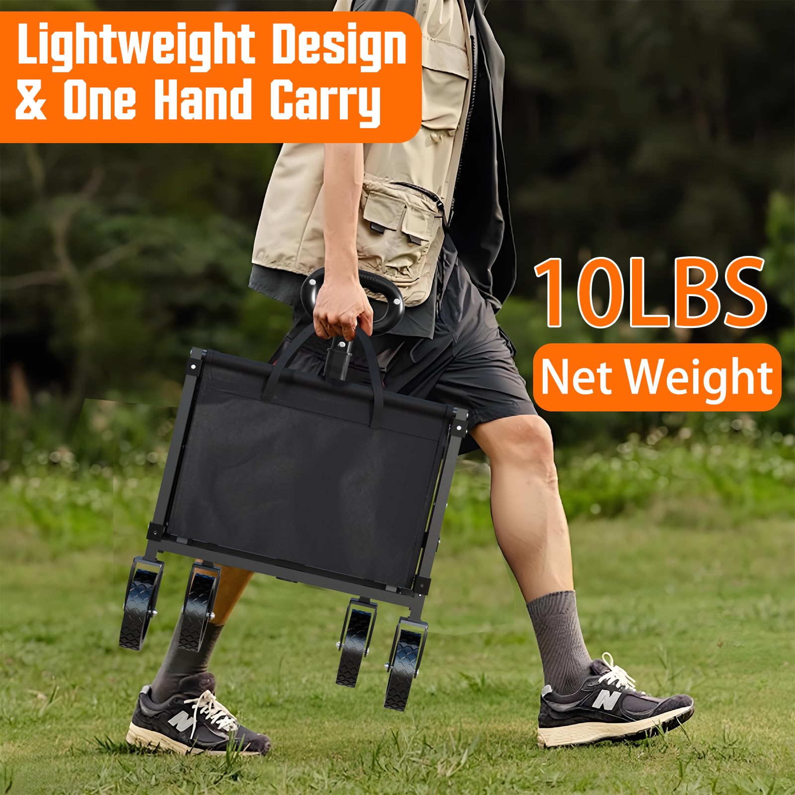 Yozoia Foldable Utility Wagon Cart in outdoor setting