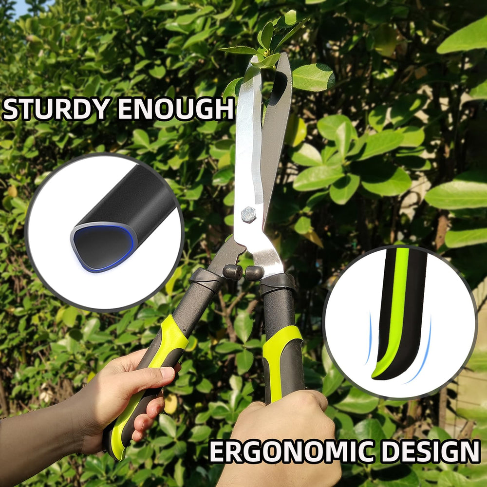 YRTSH Hedge Clippers in use trimming shrub